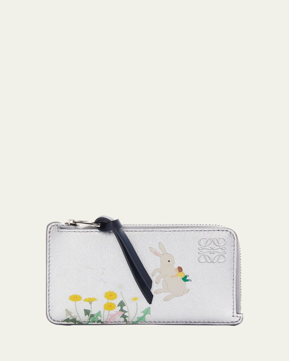 x Suna Fujita Bunniese Zip Card Holder in Metallic Leather